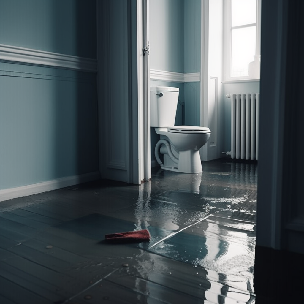 water flooding out of toilet on floor